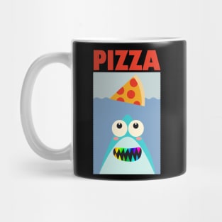 cute funny shark who loves pizza Mug
